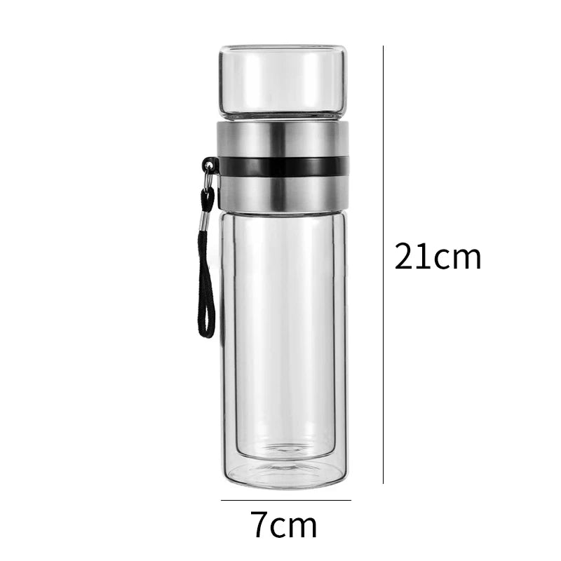 Thermo Glasflasche mit Tee-Sieb